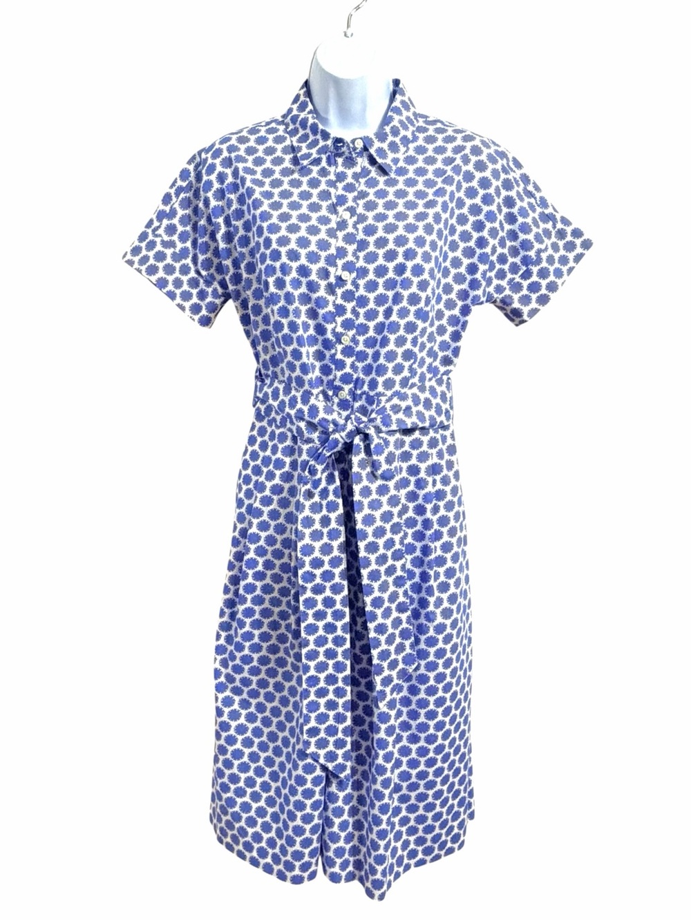 Talbots Retro Cotton Dolman Sleeve Shirtdress 2 Medallion New England Coastal